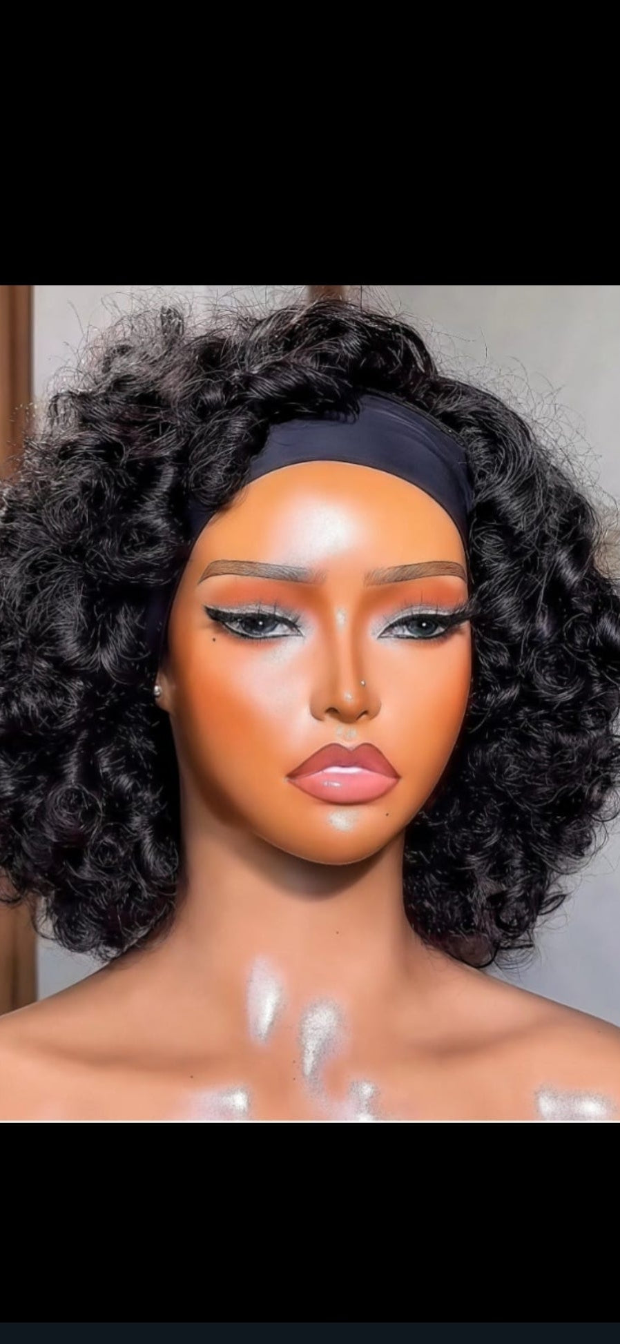 Perruque Bandeau Afro Curly - Noir Naturel